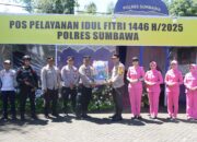 Kapolres Sumbawa Bersama Ketua Bhayangkari Cabang Sumbawa Lakukan Kunjungan ke Pos Pam dan Pos Yan Operasi Ketupat Rinjani 2025