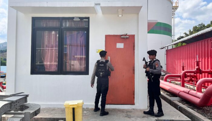 Unit Pamobvit Sat Samapta Polres Bima Kota Lakukan Pengamanan dan Patroli di Objek Vital PLTMG Bonto Bima