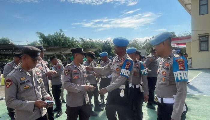 SiPropam Polres Bima Kota Dampingi Subbid Provos Polda NTB Gelar Gaktibplin Personel
