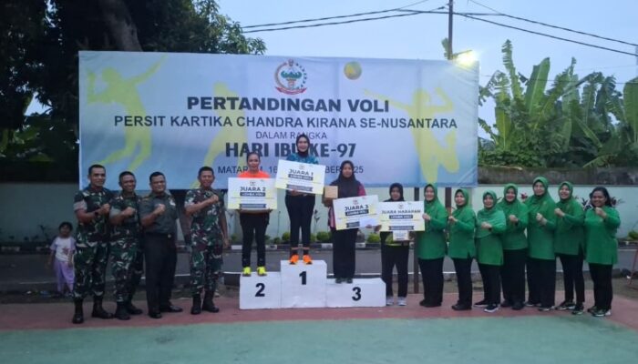 Persit Dim 1606/Mataram Raih Juara II Voli