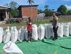 Bhabinkamtibmas Polsek Kempo Pantau Penjemuran Jagung Warga, Dukung Distribusi ke Bulog