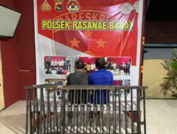 Curi Pagar Kantor Camat Rasbar, Dua Pria Disergap Tim Opsnal Polsek Rasbar