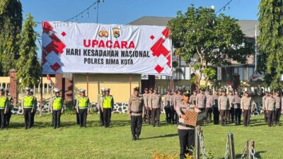 Tingkatkan Disiplin, Polres Bima Kota Gelar Upacara Hari Kesadaran Nasional