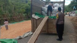 Bhabinkamtibmas Desa Bara Pantau Penjemuran dan Pengangkutan Jagung