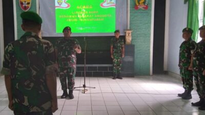 Dandim Kolonel Arm Arif Rahman, S.Sos., M.M., Pimpin Upacara Korps Raport Kenaikan Pangkat Personel Kodim 1606 Mataram