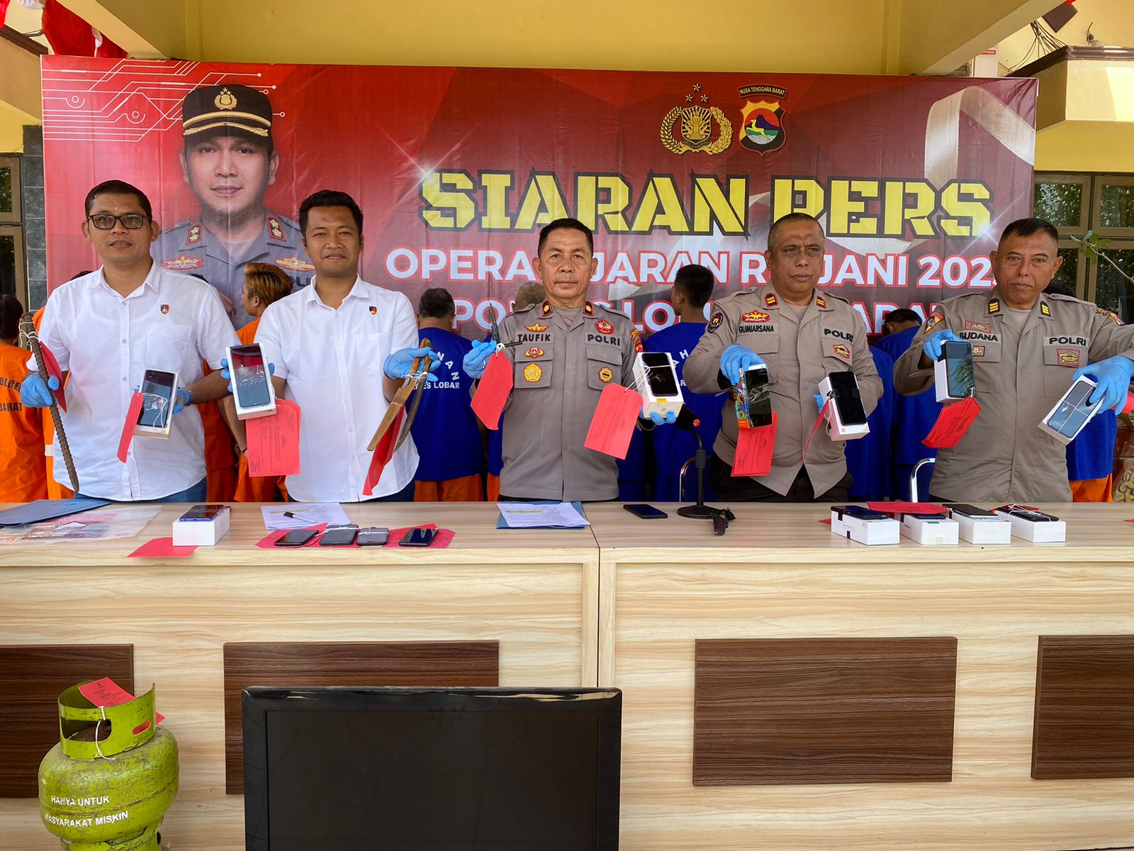 Operasi Jaran Rinjani 2023, Polres Lombok Barat Ungkap 39 Kasus Kejahatan dan Serahkan Barang Bukti