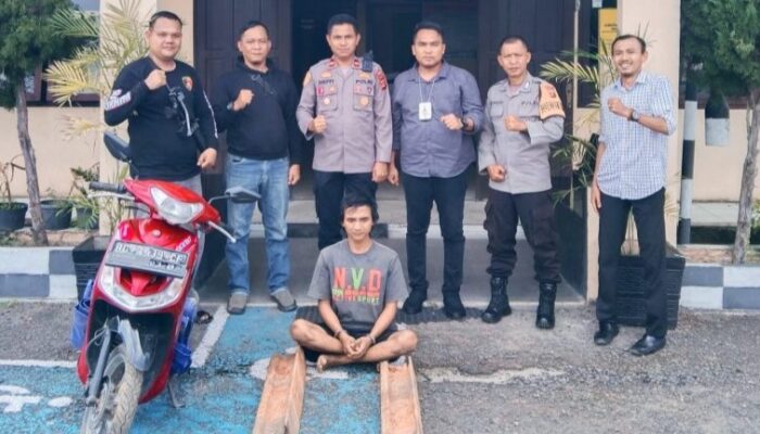 Tim Macan Polsek Rambang Kapak Tengah Bekuk Pelaku Pencurian Besi Penahan Rel PT KAI