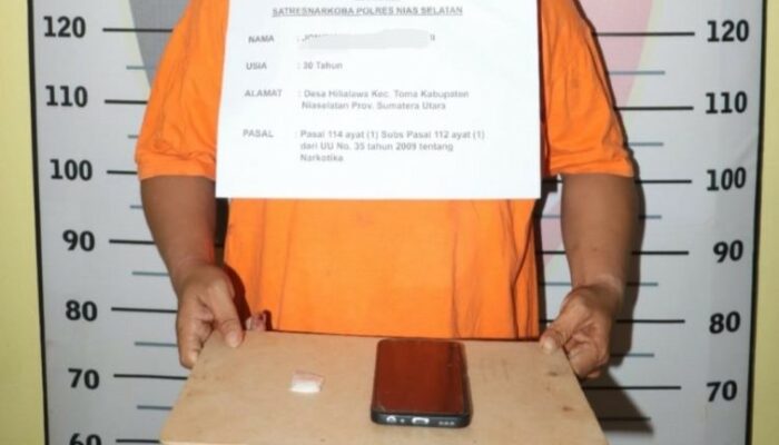 Sabu 1,28 Gram Disita, Pengedar Ditangkap di Nias Selatan