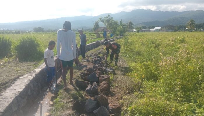 Babinsa dan Petani Bersinergi Bangun Irigasi Perpompaan untuk Ketahanan Pangan