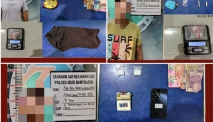 Tiga Pengedar Sabu Ditangkap di Bayung Lencir, Polisi Sita Puluhan Paket