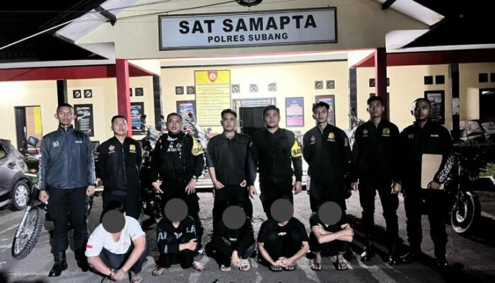 Cegah Tawuran, Polres Subang Tangkap Pelaku Perang Sarung dan Sita Senjata