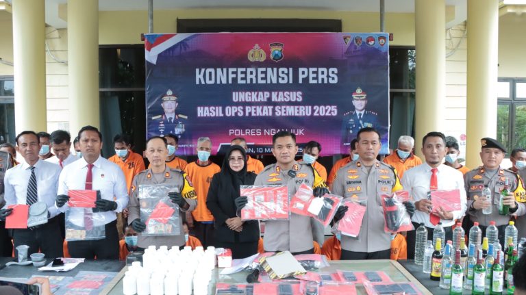 Operasi Pekat Semeru 2025: Polres Nganjuk Ungkap 148 Kasus Kriminal