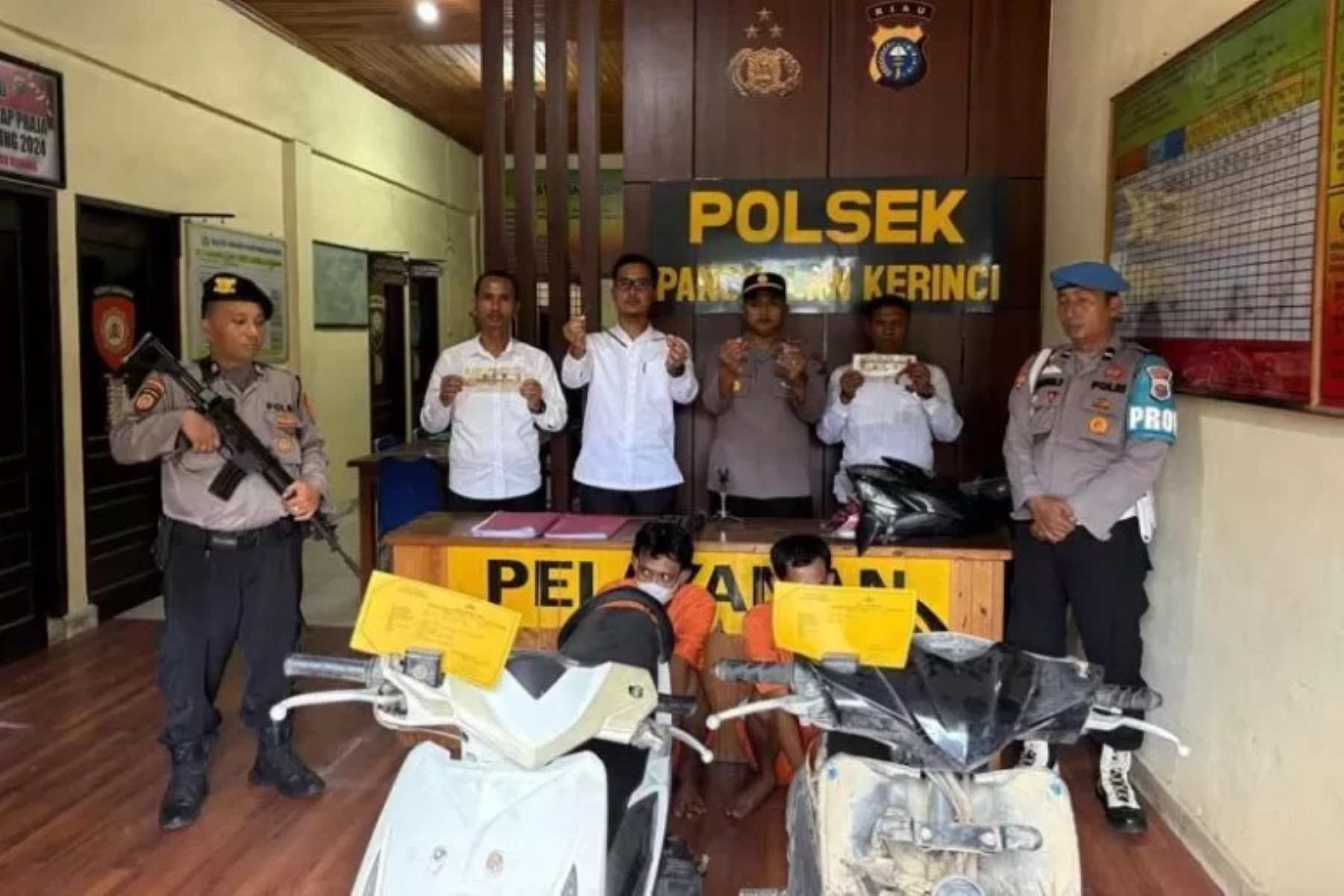 Polisi Tangkap Dua Residivis Curanmor Spesialis Kunci T di Pelalawan