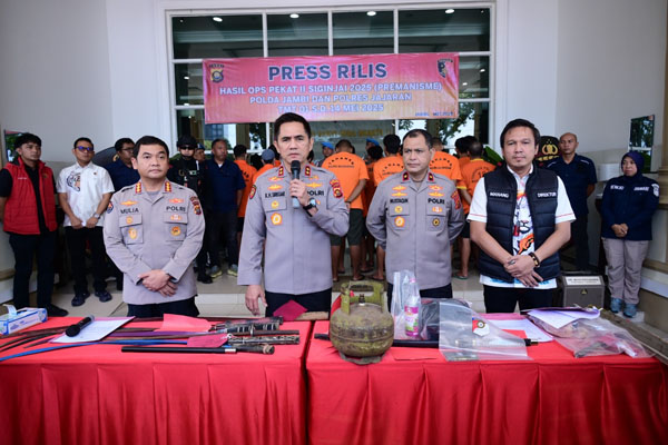 Polda Jambi Tangkap 274 Preman dalam Operasi Pekat Siginjai 2025