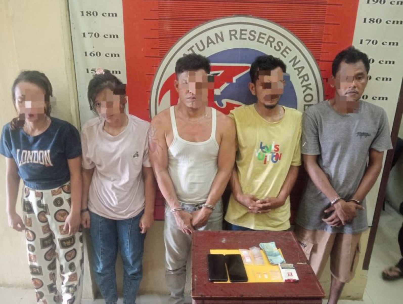 Polres Palas Gerebek Sarang Narkoba di Bulu Sonik, Lima Orang Ditangkap