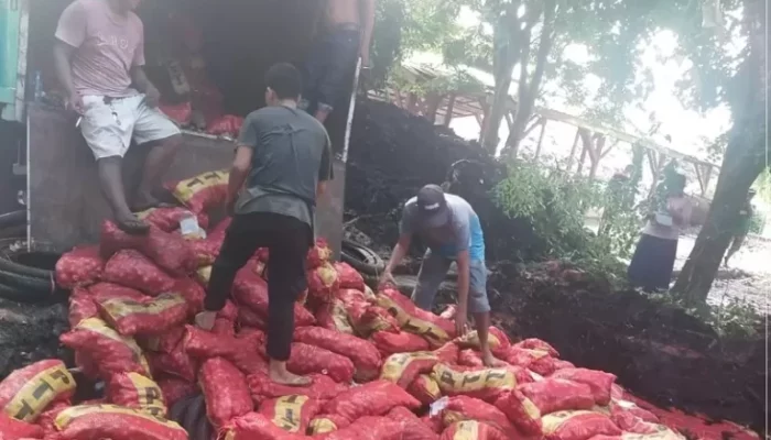Polres Bengkalis Gagalkan Penyelundupan 2.050 Karung Bawang Merah dan Ban Bekas dari Malaysia