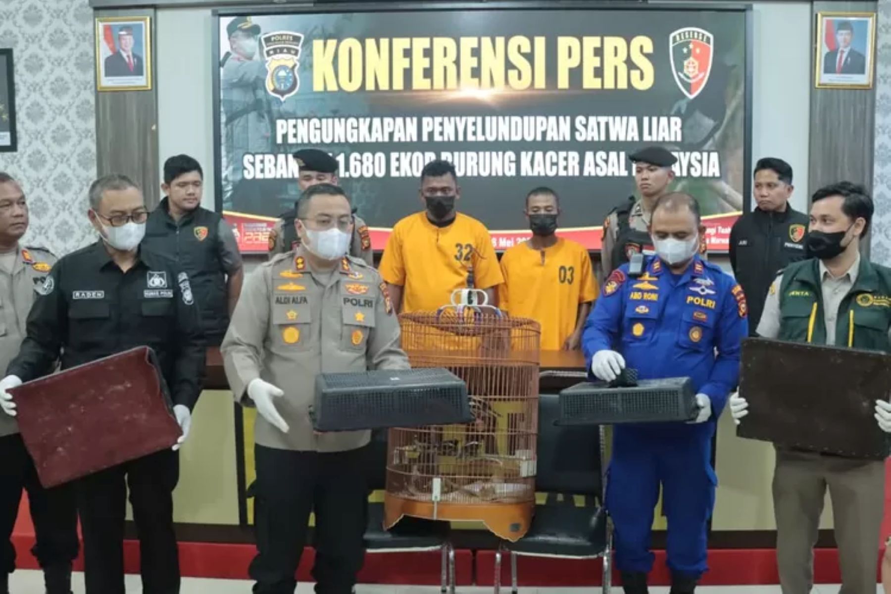 Ribuan Burung Selundupan dari Malaysia Diungkap Polisi di Meranti