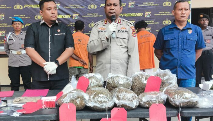 Polresta Jayapura Bongkar Jaringan Narkoba, Amankan WNA Papua Nugini dan 7,5 Kg Ganja