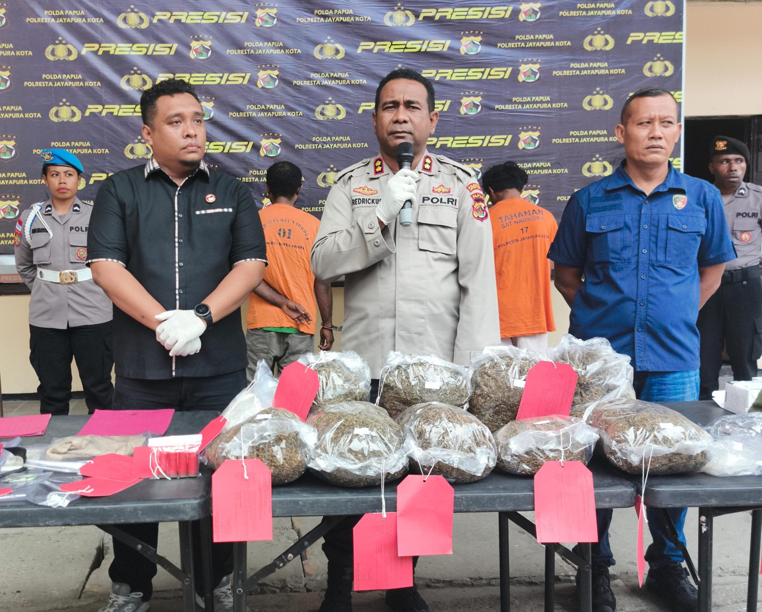 Polresta Jayapura Bongkar Jaringan Narkoba, Amankan WNA Papua Nugini dan 7,5 Kg Ganja
