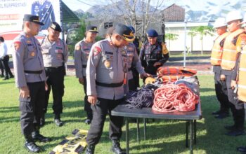 Kapolres Laksanakan Pengecekan Kesiapan Siaga Bencana.