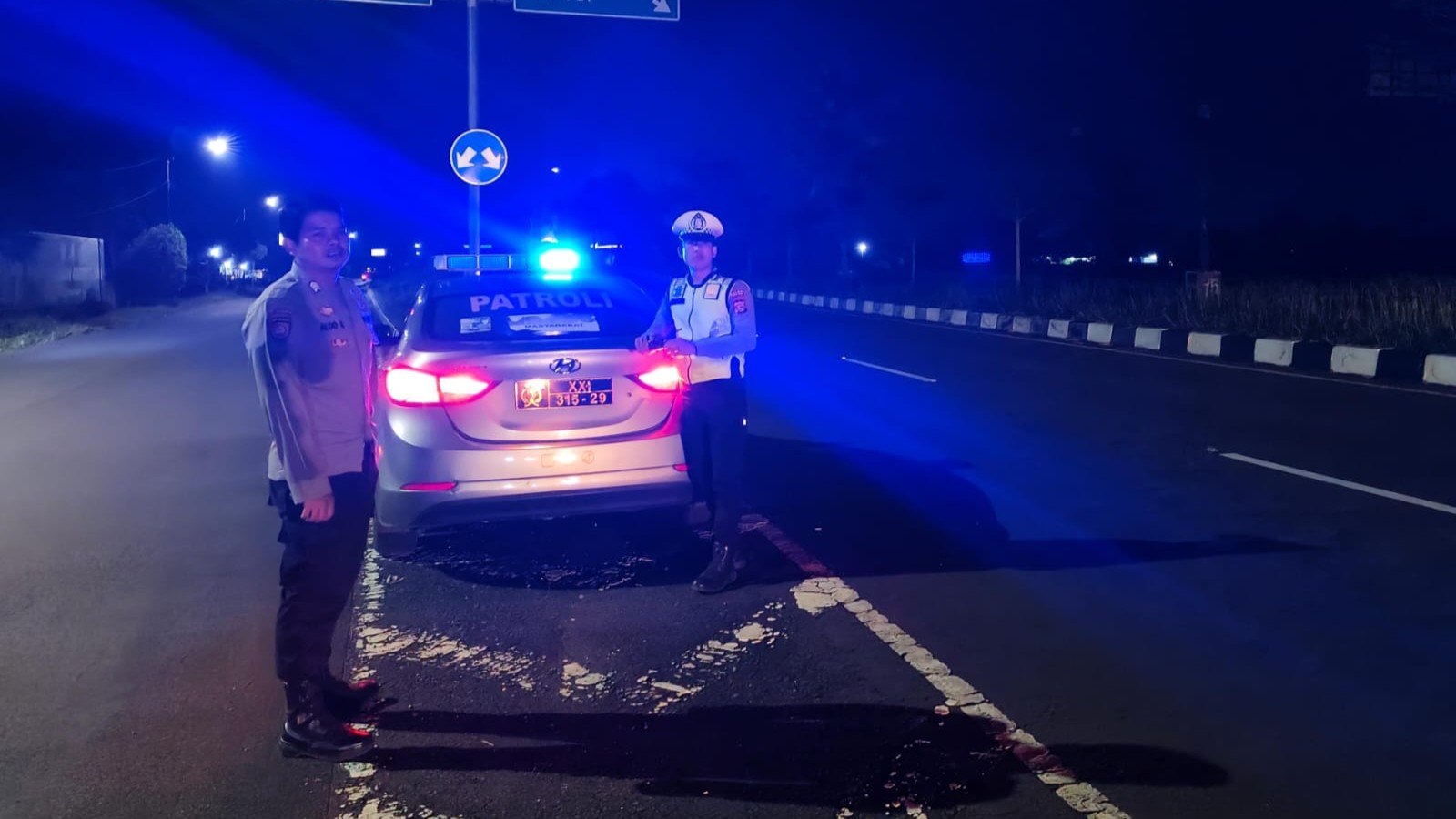 Polsek Kediri Gelar Patroli Blue Light di Jam Rawan