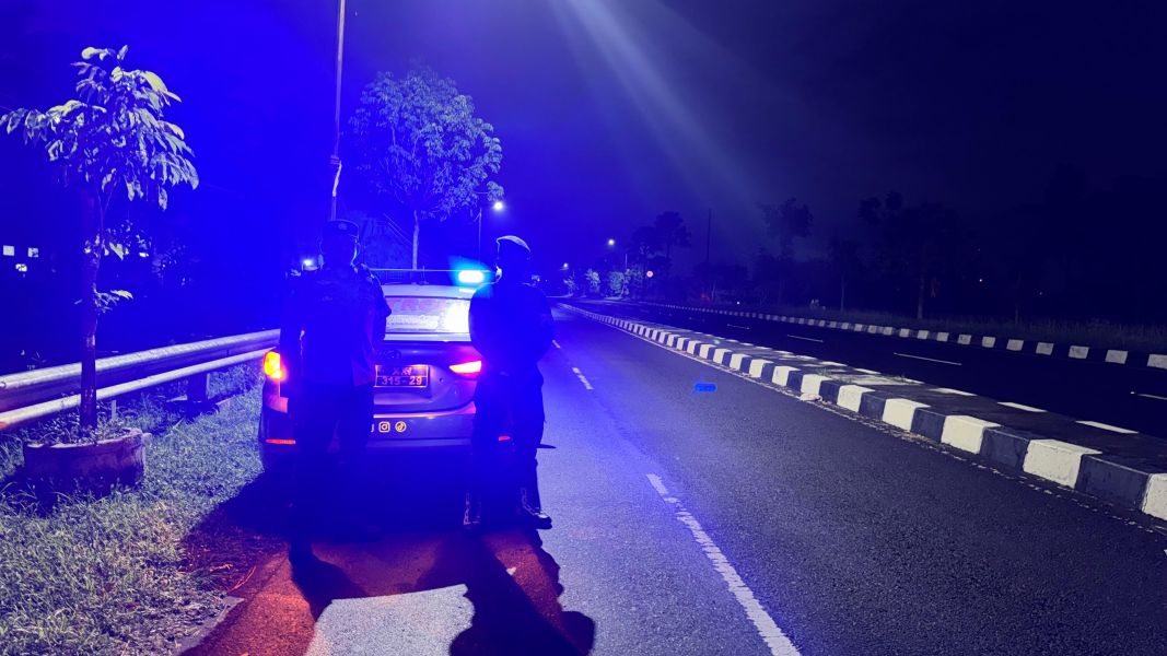 Polsek Kediri Gelar Patroli KRYD Blue Light di Jalur Rawan